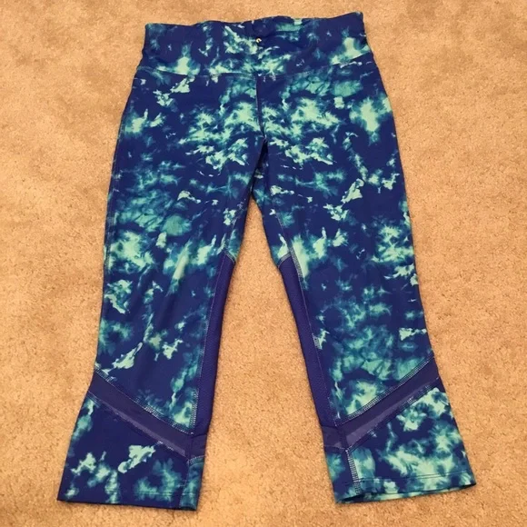 Xersion Blue Marble Cropped Leggings - Picture 3 of 9